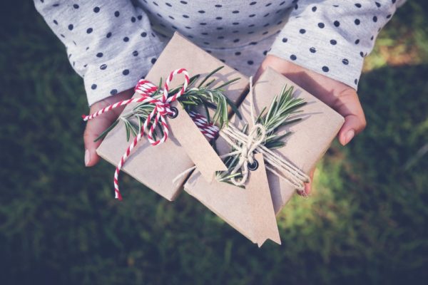 A picture of green and sustainably packaged holiday gifts