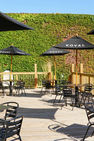 KOVAL Distillery's Malt Row patio
