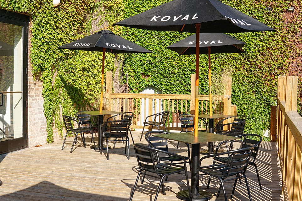 KOVAL Distillery's Malt Row patio