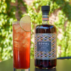 Cocktails on KOVAL Distillery's Malt Row patio