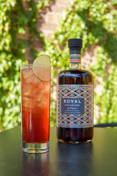 Cocktails on KOVAL Distillery's Malt Row patio