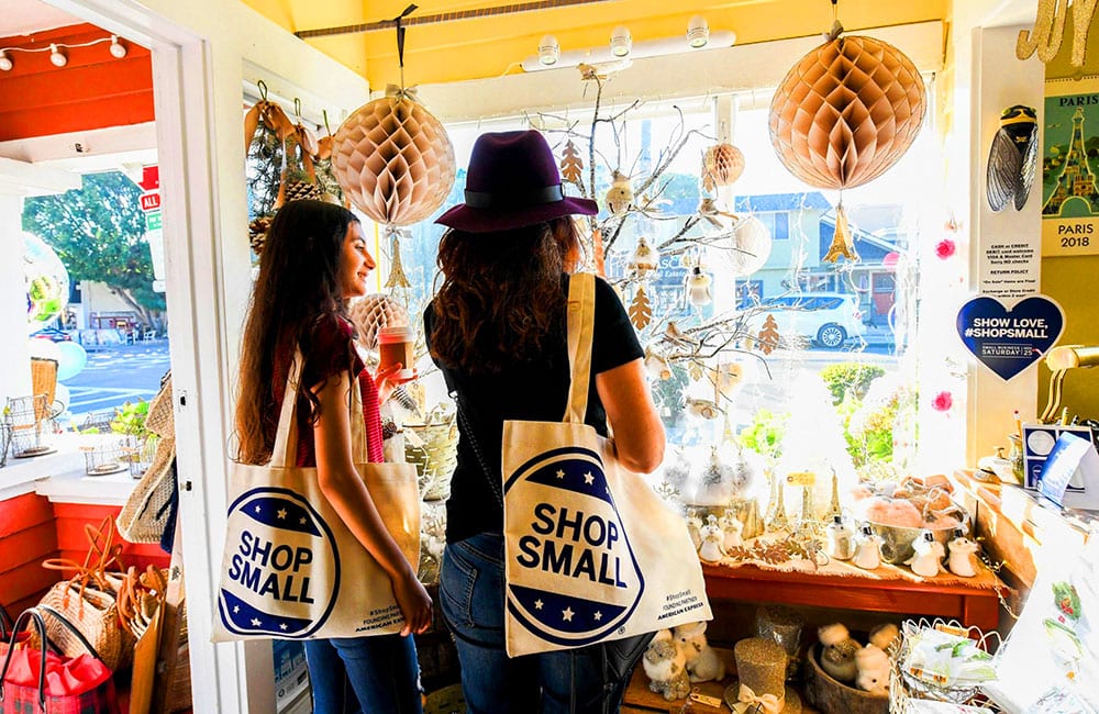 Shoppers in a local boutique on Small Business Saturday
