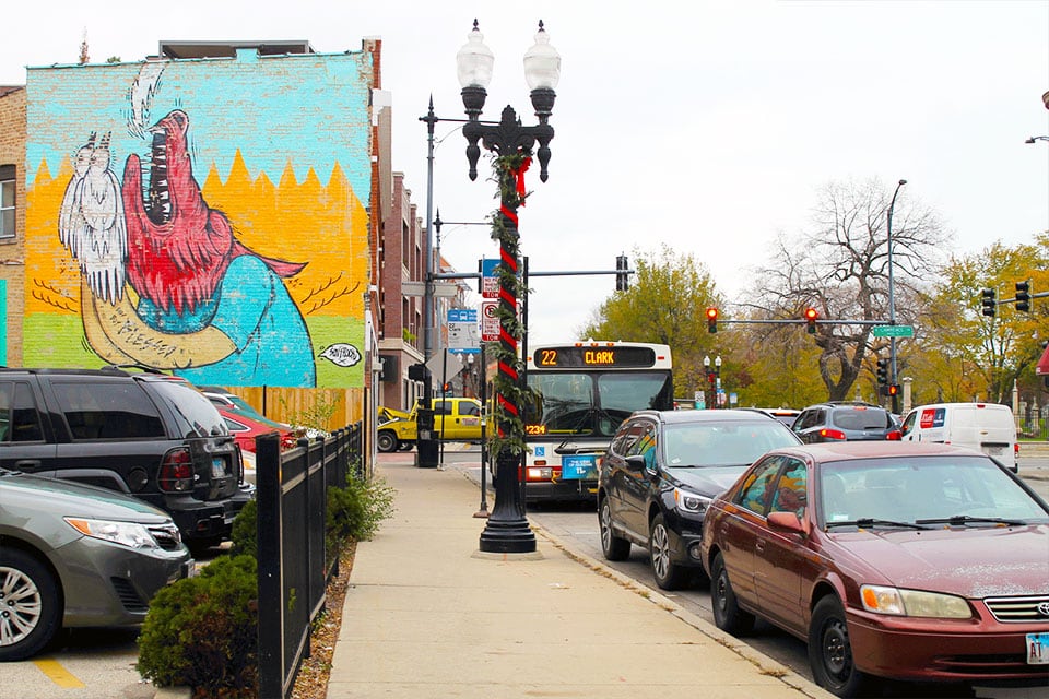Sentrock Mural, Clark Street view