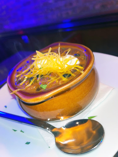 A bowl of homemade chili from Falcon's Handcrafted Sandwiches