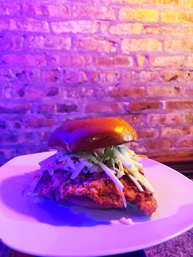 A fried chicken sandwich from Falcon's Handcrafted Sandwiches