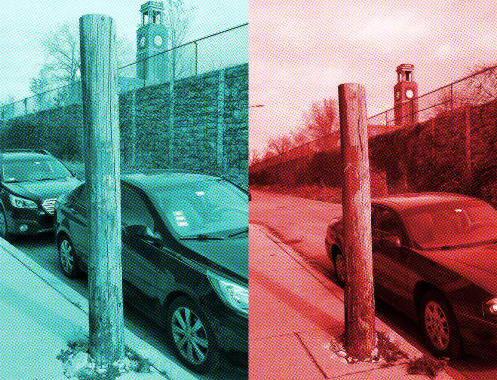 utility poles on Ravenswood Ave