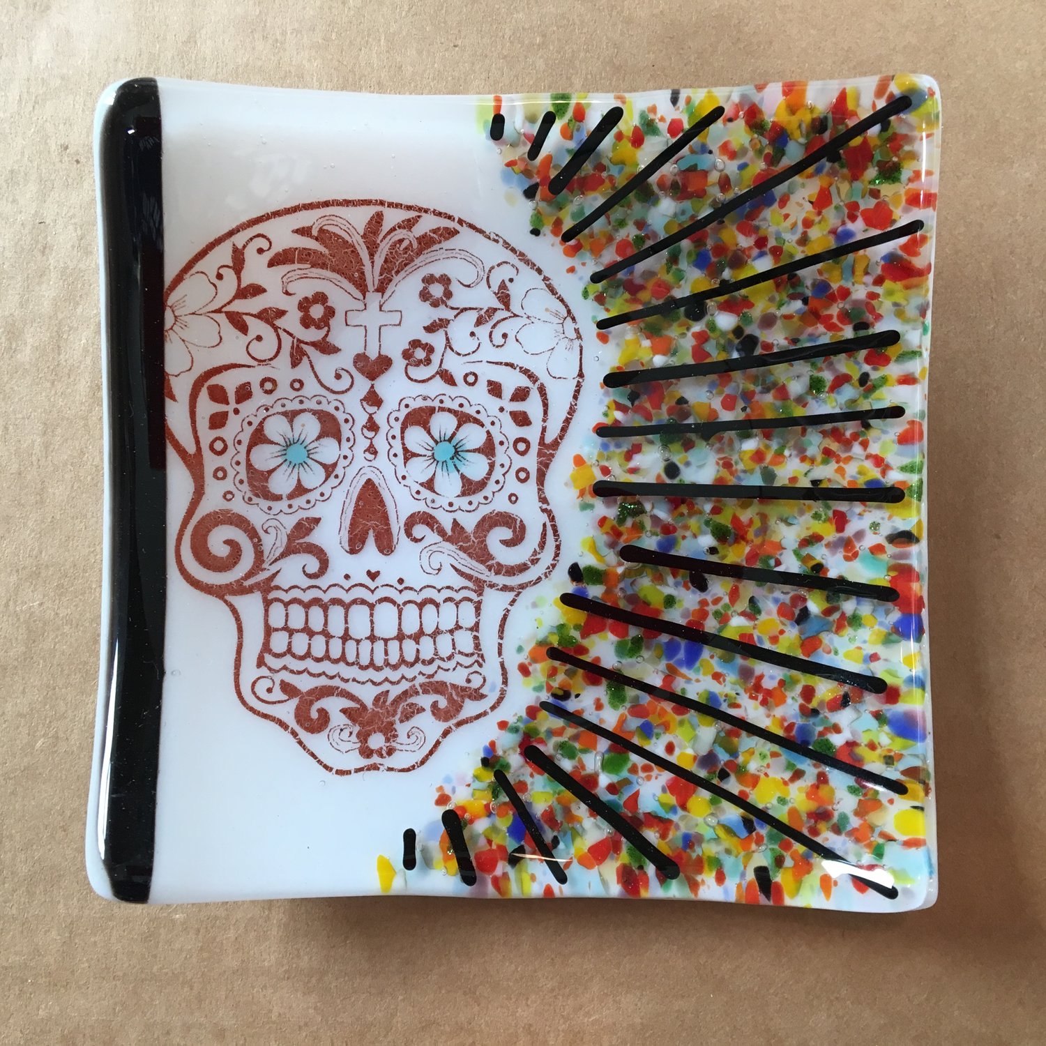 Chicago Glass Collective Day of the Dead glass fusing workshop