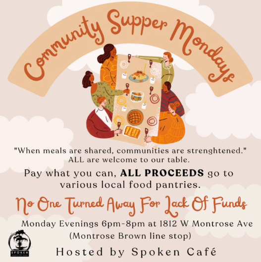 Community Supper Mondays Spoken Cafe Poster 