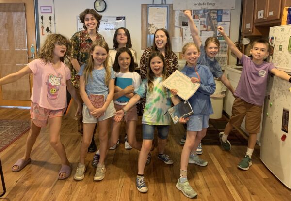 Posing for a photo at StoryStudio summer camp